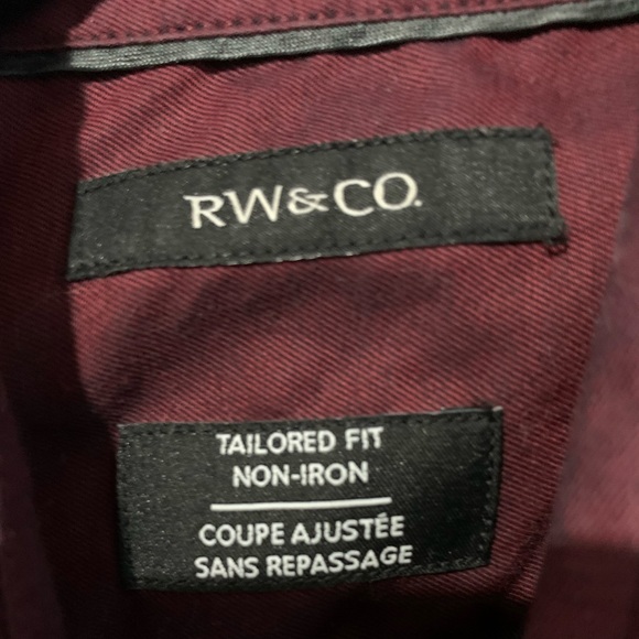 Rw&co red burgundy shirt small - Picture 3 of 3